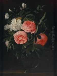 Glas met rosen by Jan Anton van der Baren