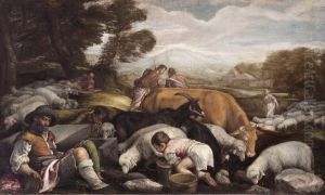 Jakob und Rahel by Francesco Bassano the Younger