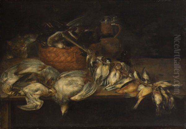Dead poultry with cat - view 1