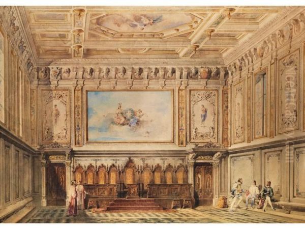 Inneres Eines Grossen Ratssaals Im Stil Der Neorenaissance - view 1