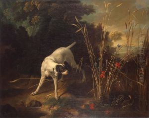 Chien pointant une perdrix by Jean-Baptiste Oudry