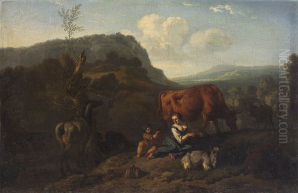Landschaft mit Hirten und Herde - view 1