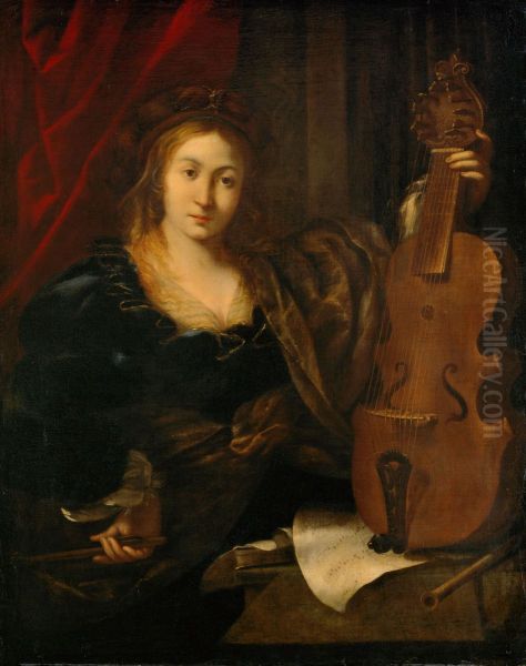 Young woman with a lira da gamba - view 1