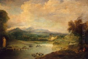 Landscape with a Waterfall by Jean-Antoine Watteau