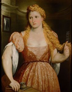 Young Woman at Dressing table by Paris Bordone