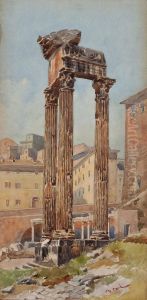 Die Reste Des Vespasianstempels Vor Dem Tabularium Auf Dem Forum Romanum by Romeo Cavi