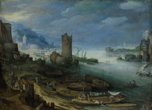 Flusslandschaft mit Turmruine by Paul Bril