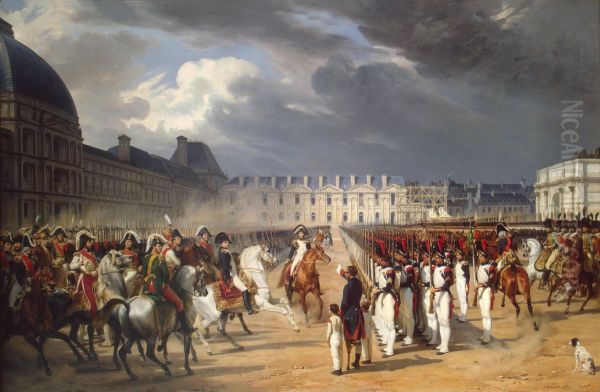 Invalid Handing a Petition to Napoleon at the Parade in the Court of the Tuileries Palace - view 1