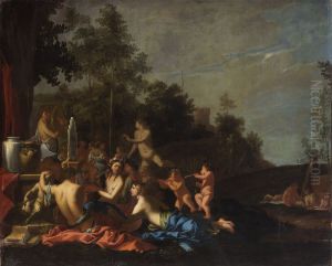 Musizierende Nymphen und Putti by Giulio Carpioni