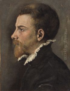 Portrait of a bearded man in profile by Annibale Carracci