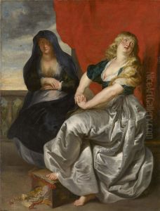 Reuige Magdalena und ihre Schwester Martha by (studio of) Rubens, Peter Paul