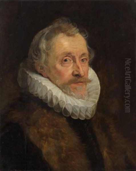Man in a Fur Wrap and Pleated Collar - view 1