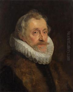 Man in a Fur Wrap and Pleated Collar Man in a Fur Wrap and Pleated Collar