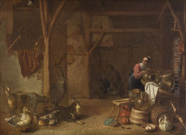 Farmer's interior with a cleaning girl - view 1