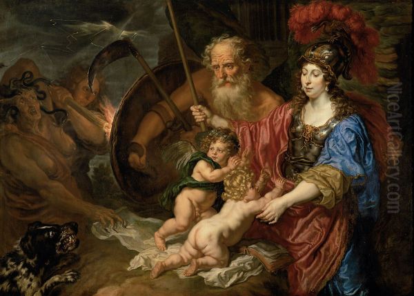 Minerva and Saturn protect Art and Science of envy and falsehood - view 1