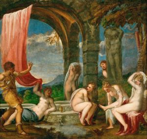 Diana   and  Actaeon by Andrea Schiavone