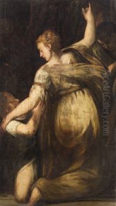 Kneeling Woman with Child by Andrea Schiavone