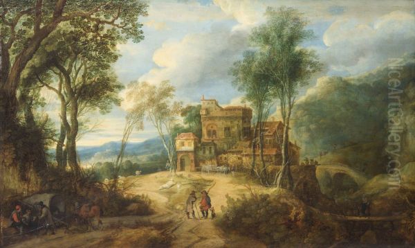 Mountainous landscape with castle - view 1