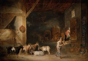 Goat Barn with Flute-player