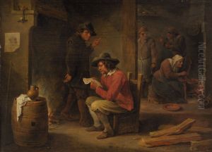 Bauernstube mit Zeitungsleser by David Teniers the Younger