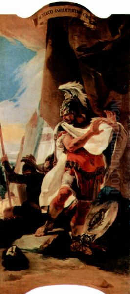 Hannibalbetrachtet den Kopf seines BrudersHasdrubal, aus Gemaldezyklus zur romischen Geschichte fur den Palazzo Dolfin in Venedig - view 1