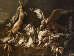 Still life of game by Adriaen van Utrecht