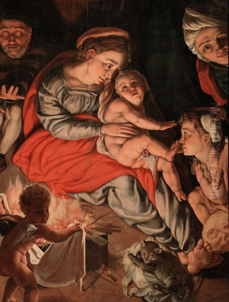 Holy Family at the fire - view 1