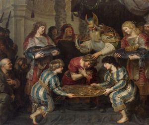 El ungimiento de Salomon by Cornelis De Vos