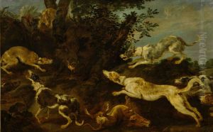 Boar hunt by Paul de Vos