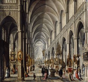 Inneres einer gotischen Kirche by Paul Vredeman de Vries
