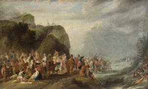 Moses schliesst die Fluten des Roten Meeres