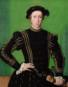 Kaiser Maximilian II. (1527-1576), Bildnis in halber Figur als etwa Siebzehnjahriger