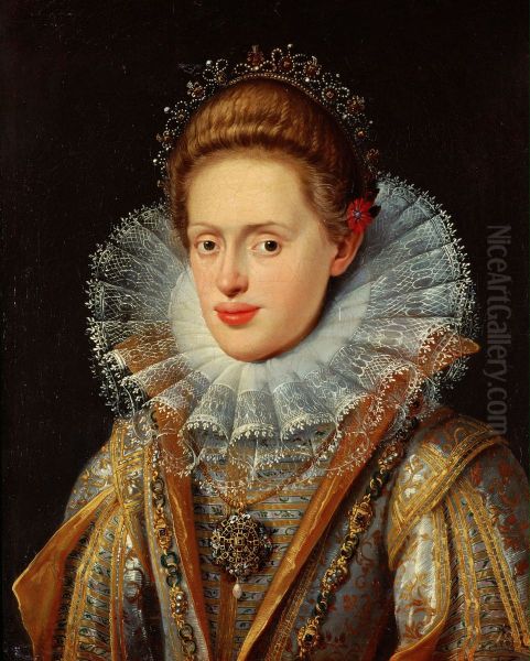Erzherzogin Anna (1585-1618), Gemahlin von Kaiser Matthias und Tochter von Erzherzog Ferdinand II., Landesfurst von Tirol; Brustbild - view 1