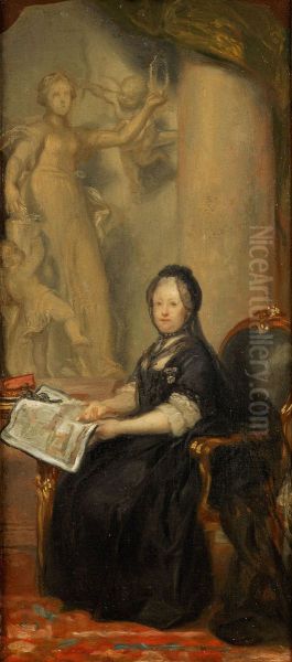 Kaiserin Maria Theresia (1717-1780) with the Statue of the Friedens - view 1