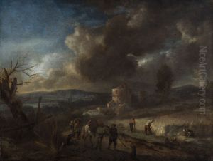 Landschaft mit Kornernte by Philips Wouwerman
