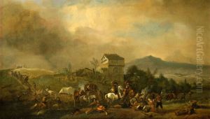 Robbers attacking Baggage Wagons