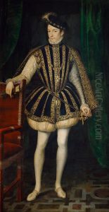 Konig Karl IX. von Frankreich (1550-1574), ganze Figur by Francois Clouet