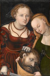Judith mit dem Haupt des Holofernes und einer Dienerin by Lucas Cranach the Elder