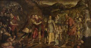 Versohnung Jakobs mit Esau by Jacob Willemsz Delff