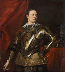 Ritratto di un giovane generale.L'identita del personaggio raffigurato e ignota: potrebbe trattarsi di un membro della Famiglia Gonzaga by Sir Anthony Van Dyck