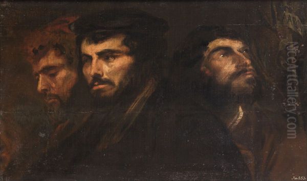 Three studies of heads - view 1