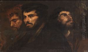 Three studies of heads by Sir Anthony Van Dyck