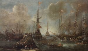 Hafen mit Kriegsschiffen Hafen mit Kriegsschiffen