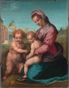 Maria mit Kind und Johannesknaben by Francesco Franciabigio