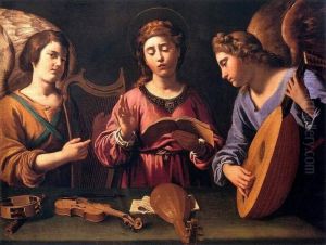 St Cecilia with Two Angels by Antiveduto Grammatica