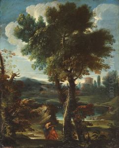 Landschaft mit Hirten by Giovanni Francesco Grimaldi