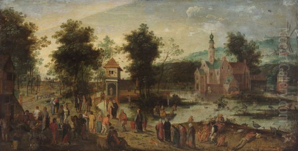 Landschaft mit Schloss und Wirtshaus - view 1