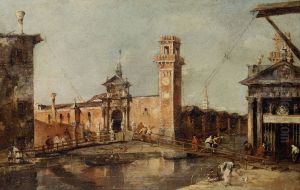The Entrance to the Arsenal in Venice by Francesco Guardi