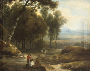 Forest Landscape with Figures by Cornelis Huysmans