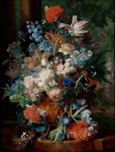 Blumenstrauss vor Parklandschaft